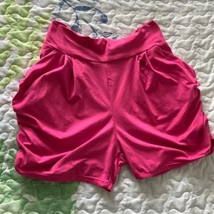 PINK high waisted harem shorts stretchy